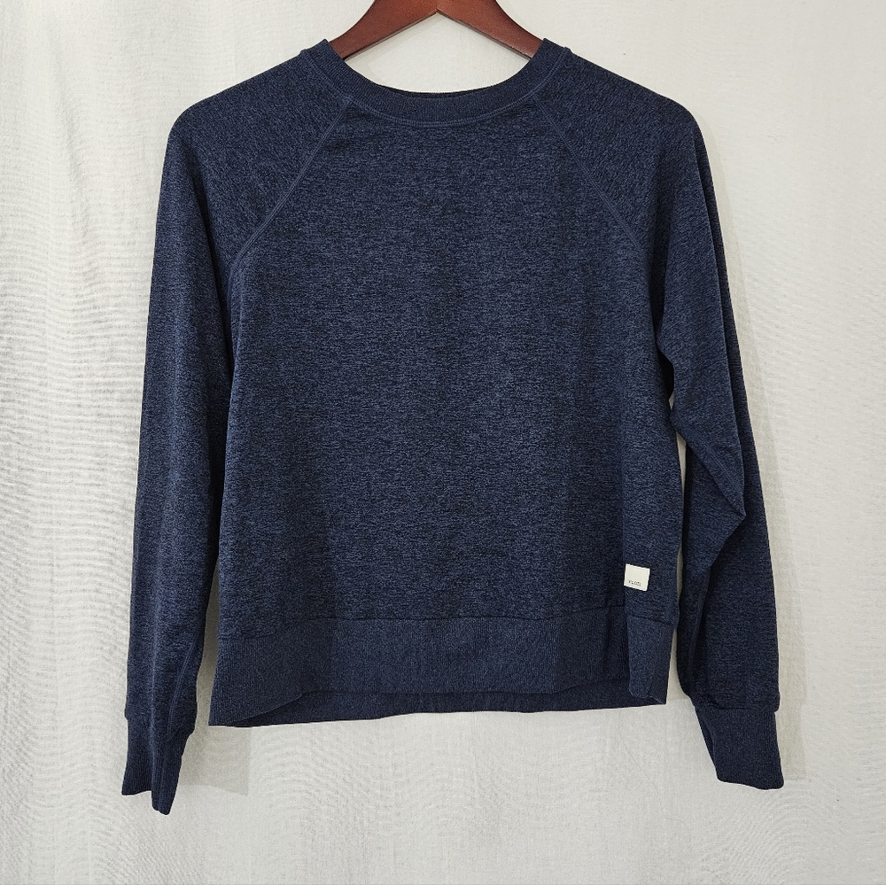 Vuori Crewneck in Heathered Navy Blue Women's Size L